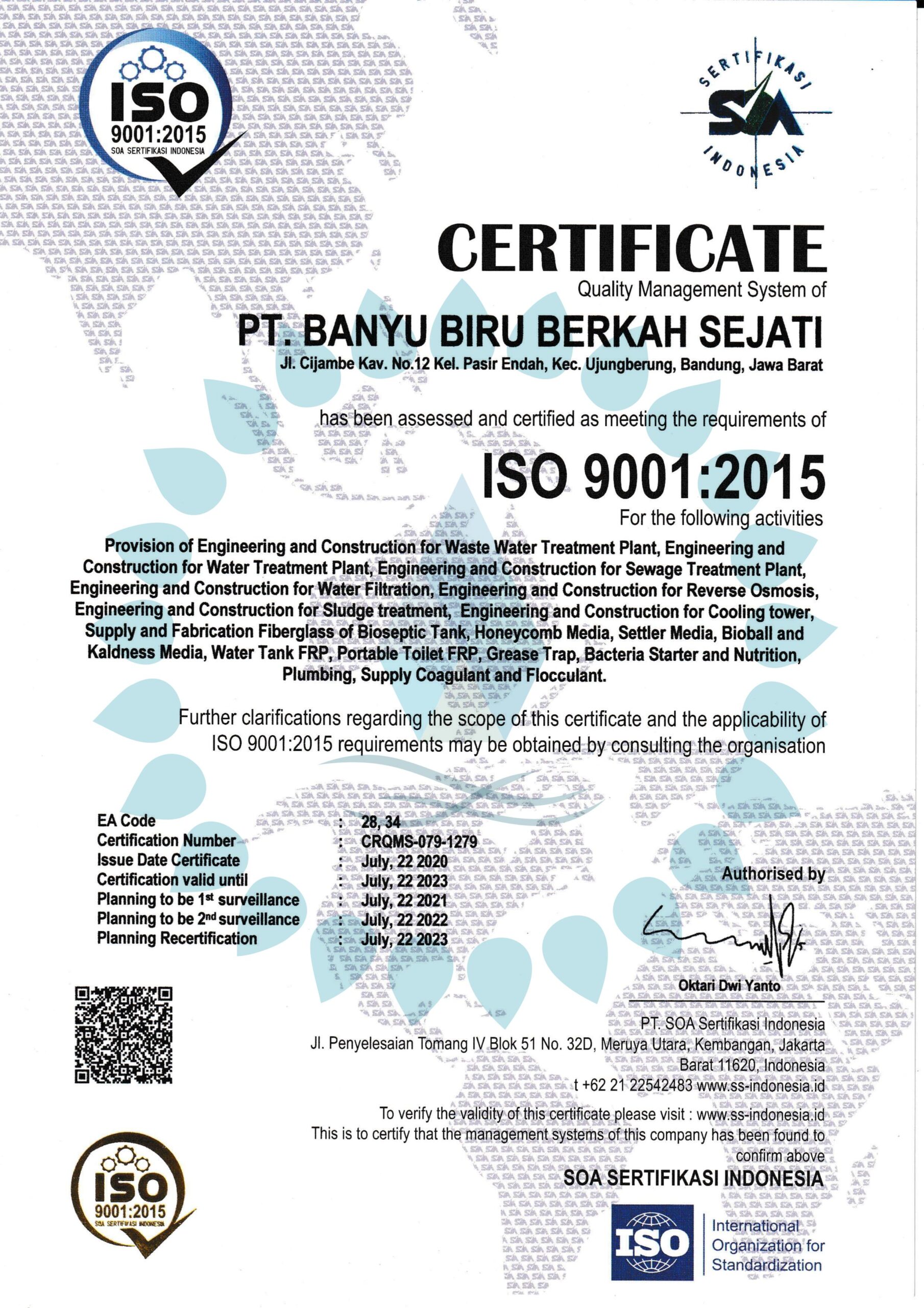 Kontraktor Ipal ISO 9001